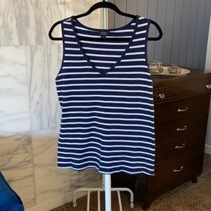 Halogen blue and white striped tank